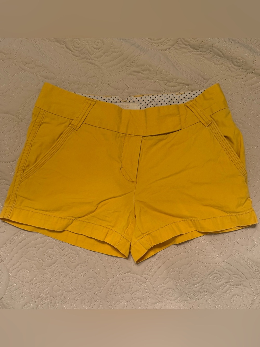 J. Crew Bright Yellow High-Waist Cotton Shorts